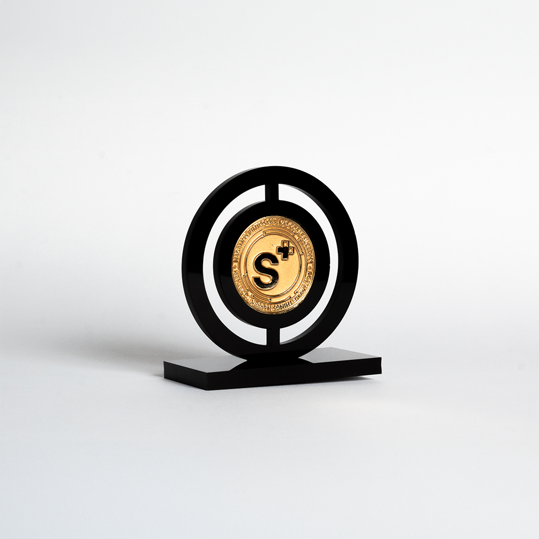 MONEDA S+ SOPORTE AROS NEGRO