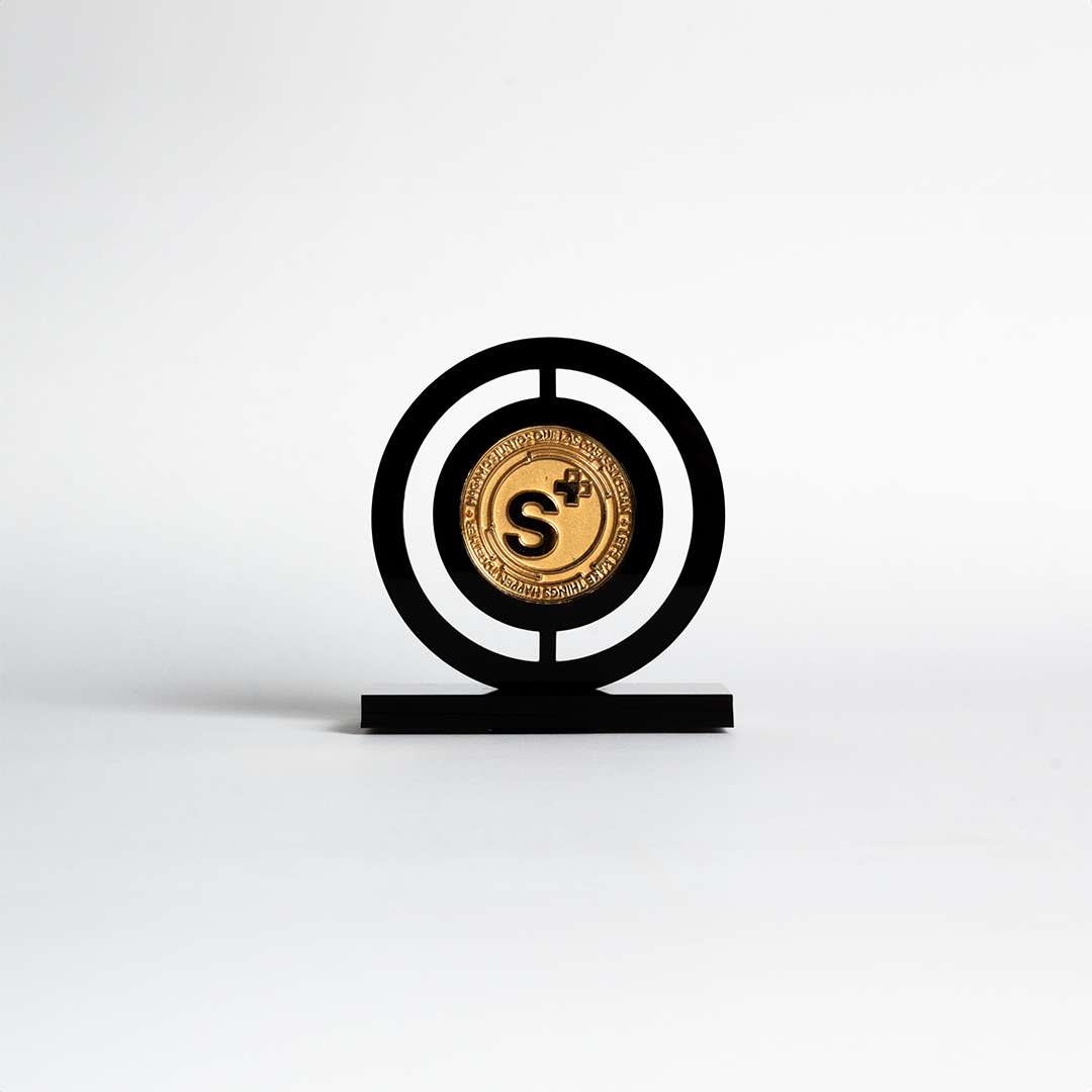 MONEDA S+ SOPORTE AROS NEGRO